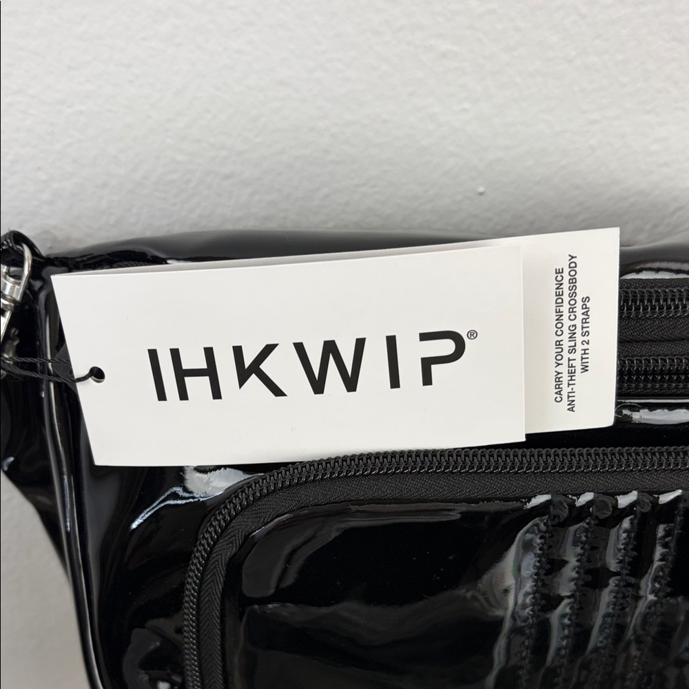 NEW IHKWIP Black Patent Leather Anti Theft Belt Bag - Picture 3 of 7